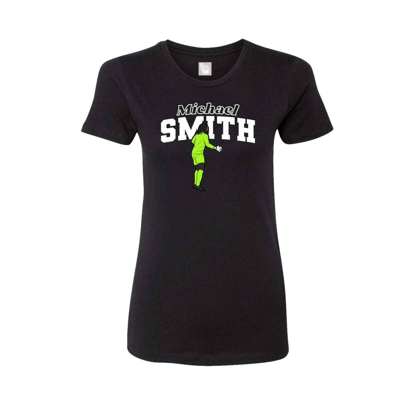Fitted Women's Tee — Name Arch in Black