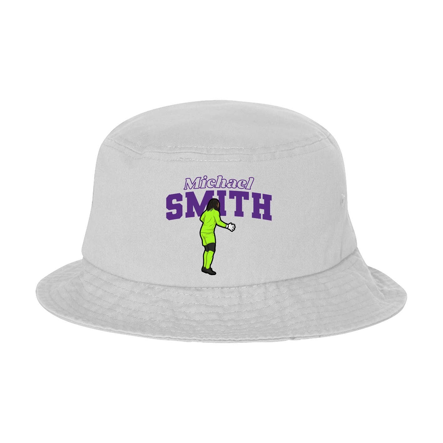 Bucket Cap — Name Arch in White