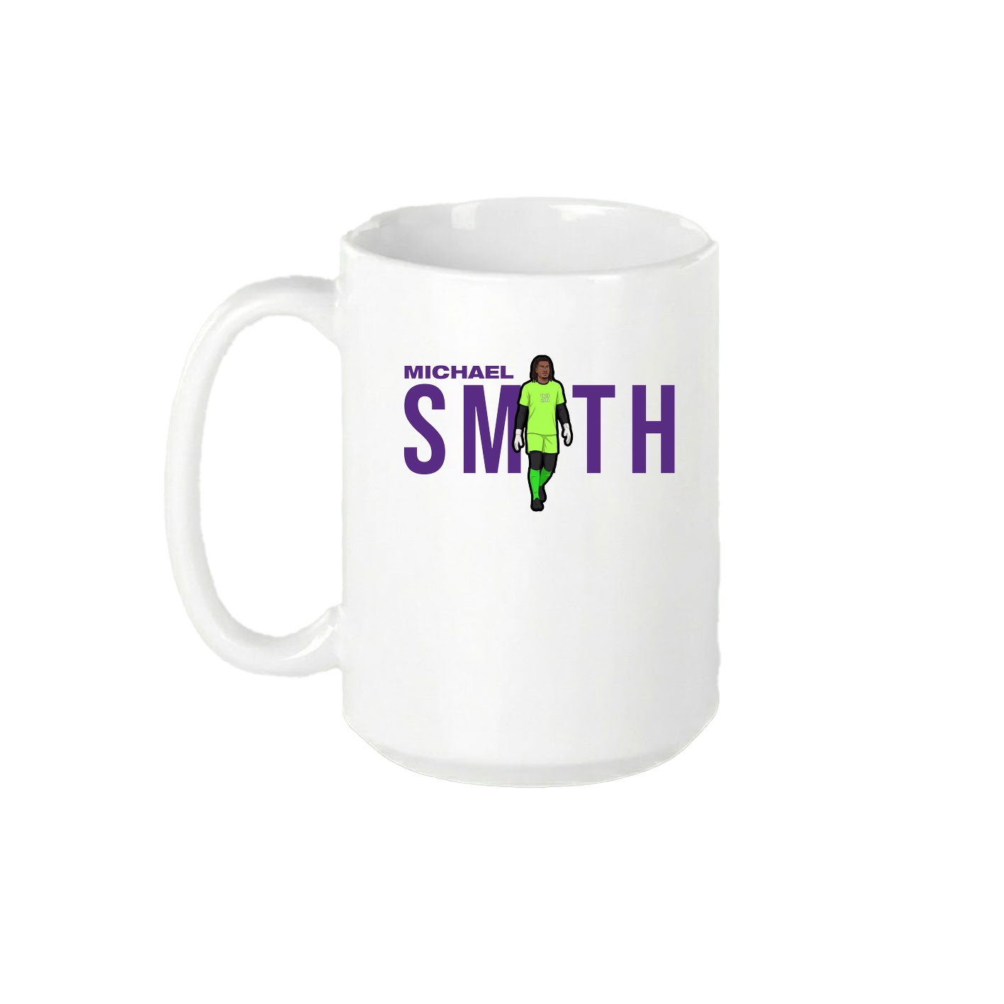 15oz Coffee Mug — Player Name in White
