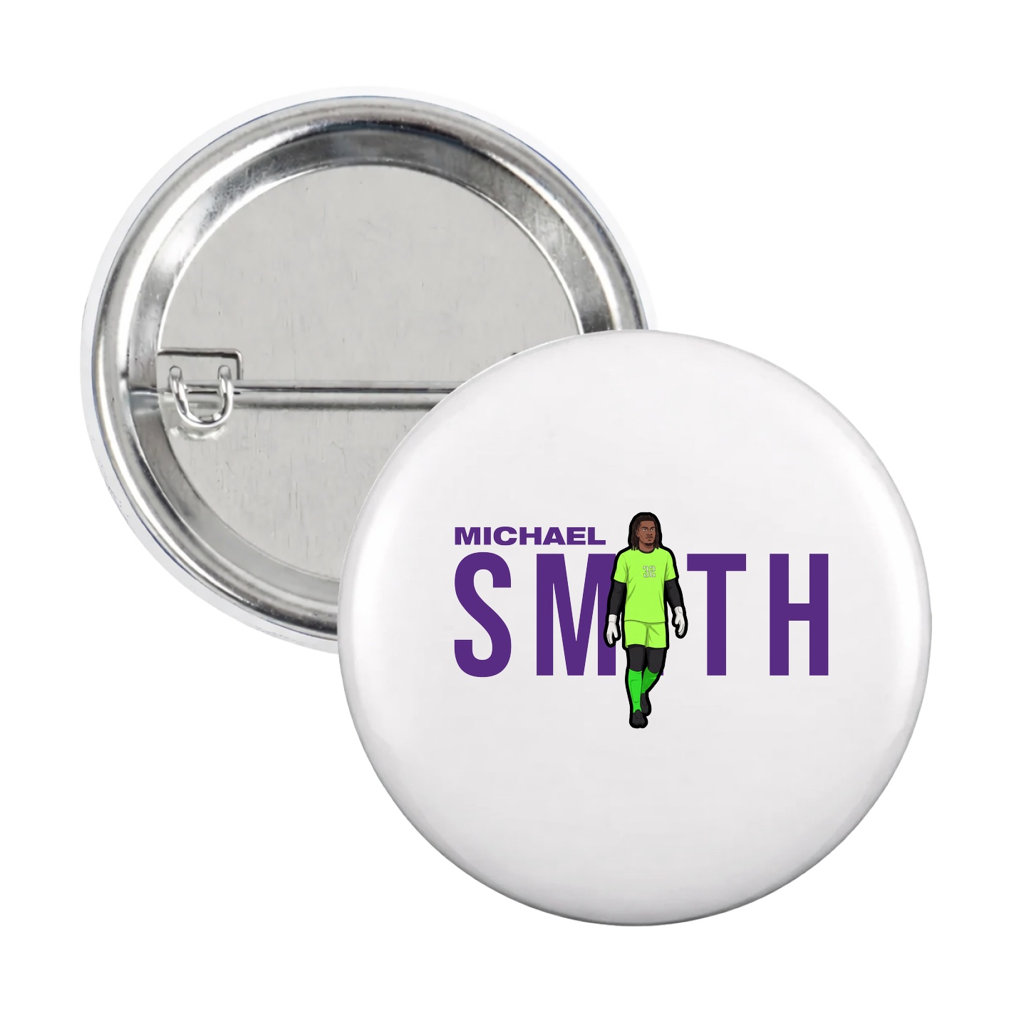Game Day Button — Player Name in White