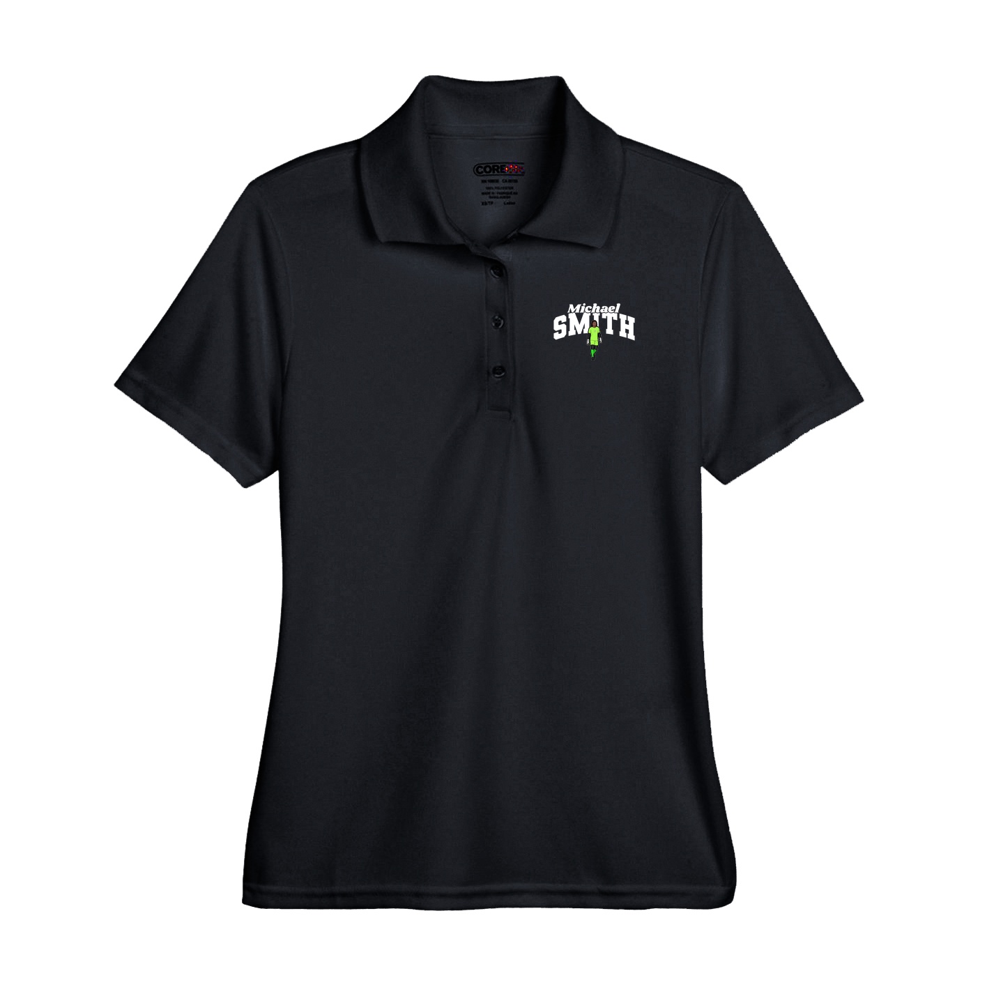 Performance Polo — Signature Arch in Black