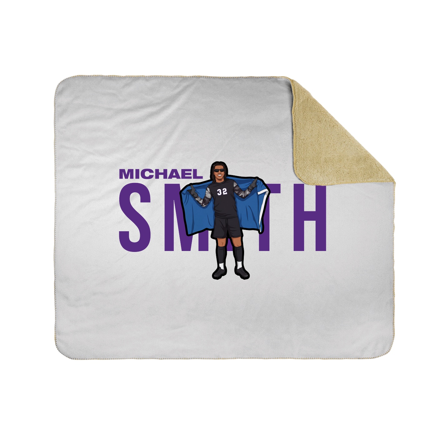 Throw Blanket — Player Name in White