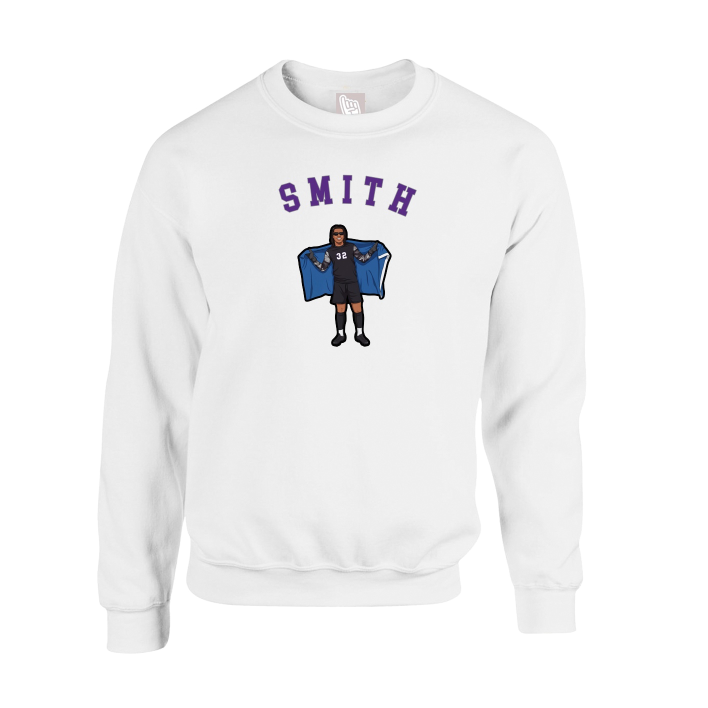 Fleece Crew — Shirsey Arch in White