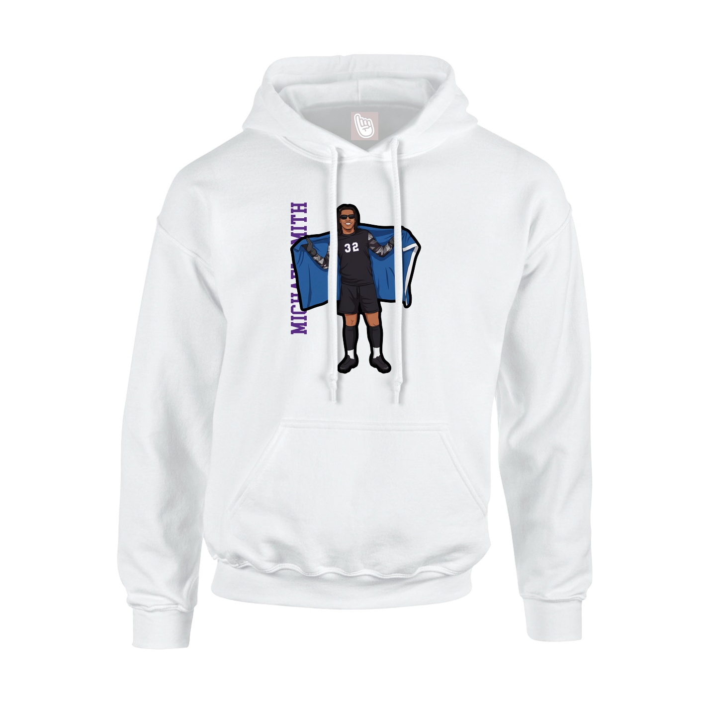 Youth Hoodie — Name Vertical in White