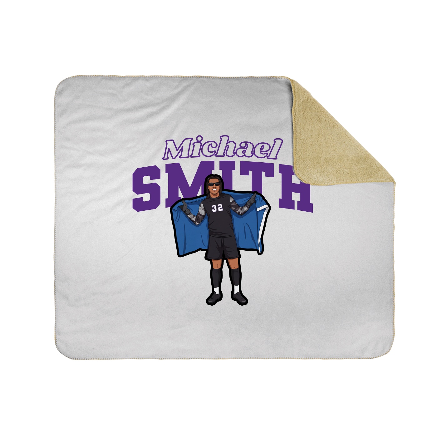 Throw Blanket — Name Arch in White
