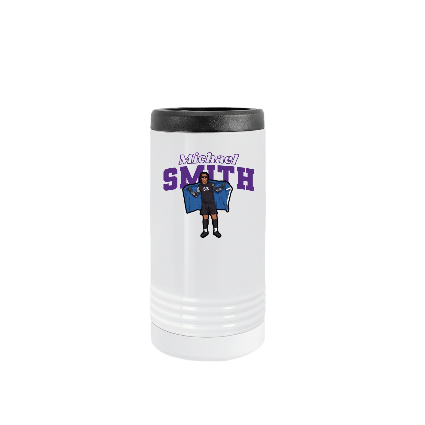 Slim Beverage Holder — Name Arch in White