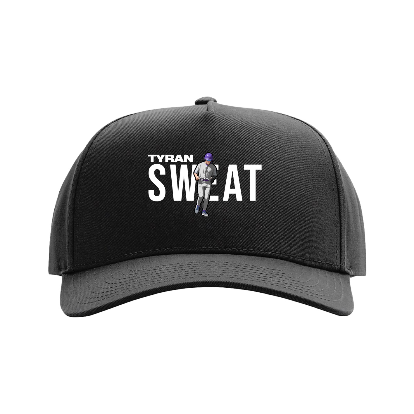 Full Fabric Five-Panel Champ Cap — Player Name in Black