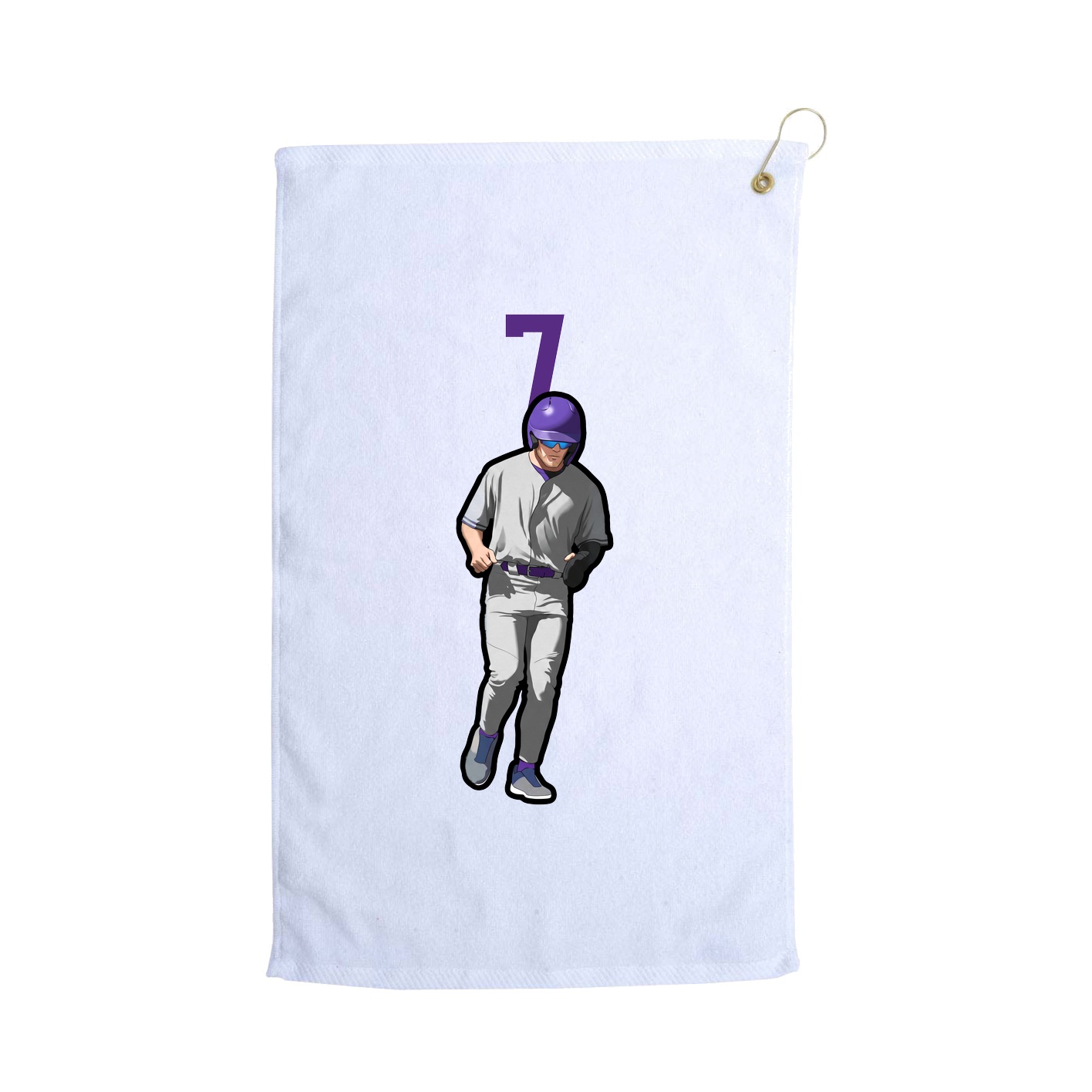 Golf Towel — Number Top in White