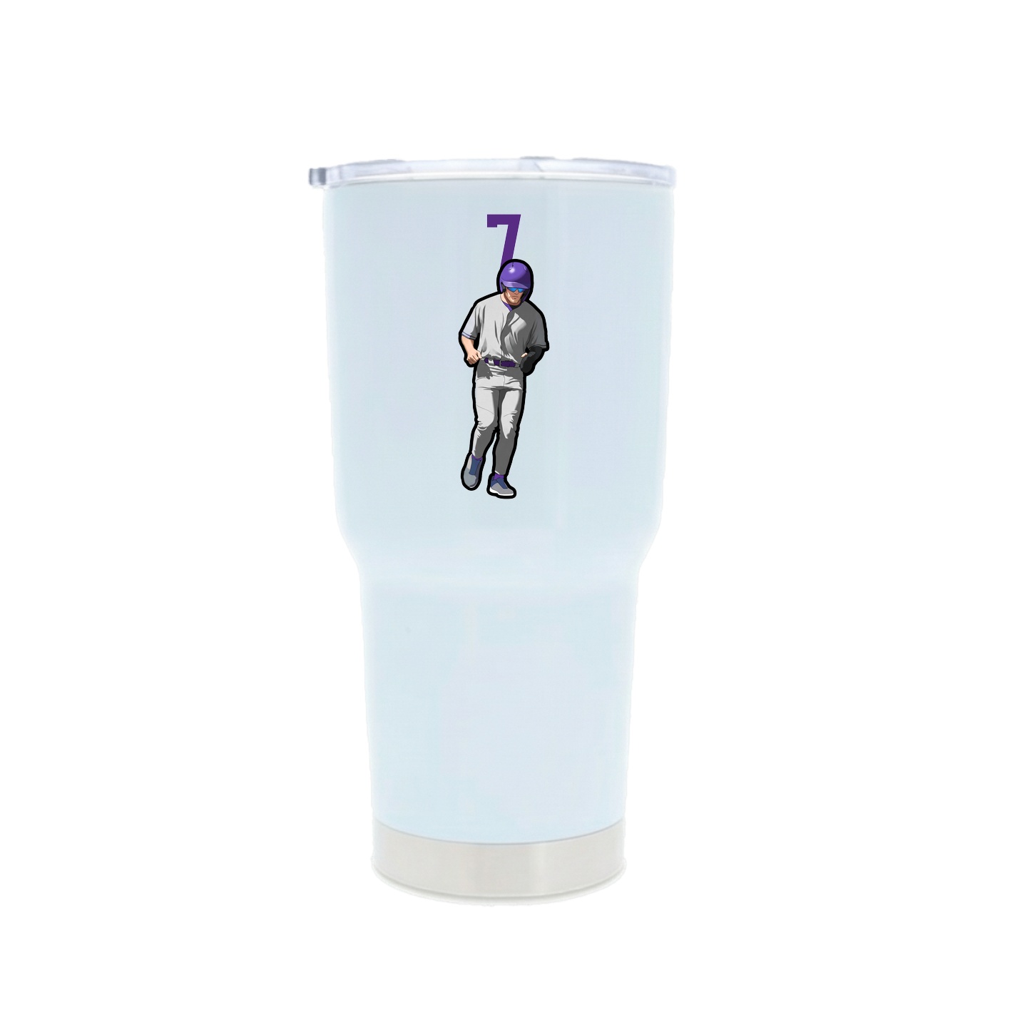 30oz Stainless Steel Tumbler — Number Top in White