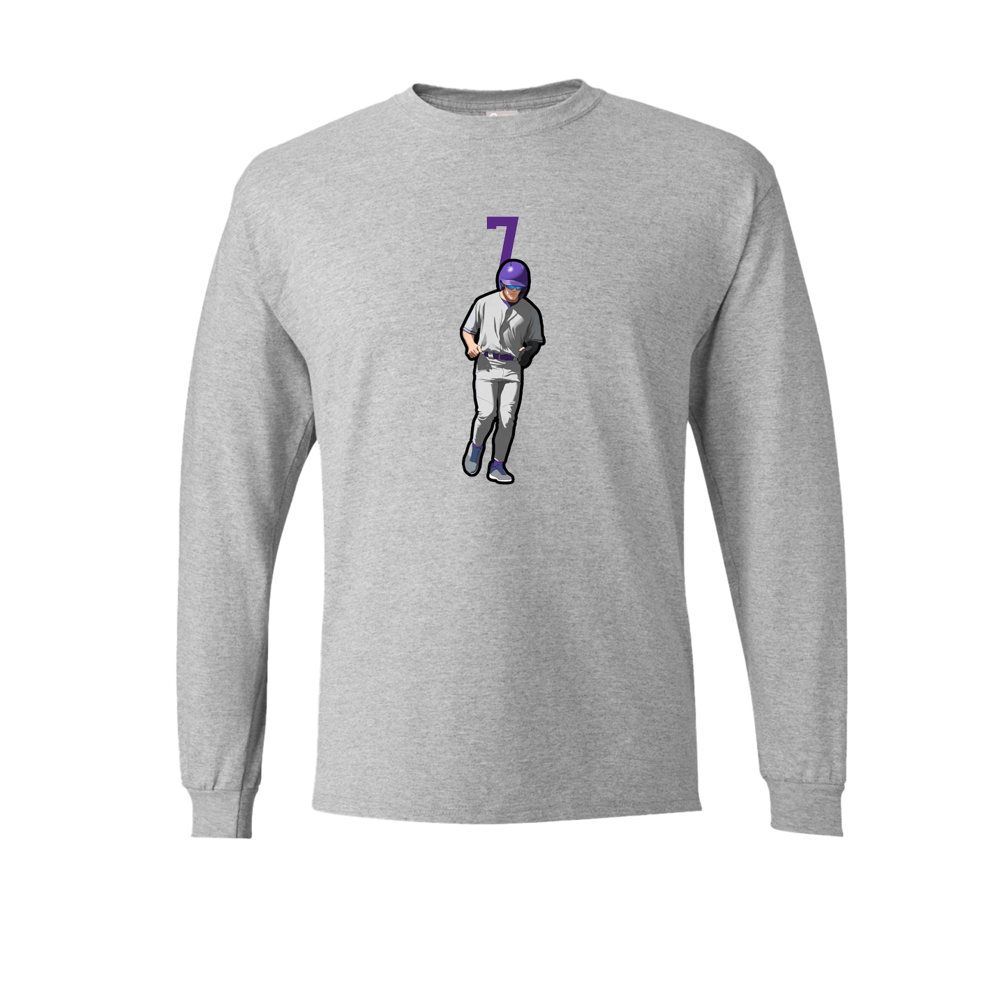 Long Sleeve Tee — Number Top in Grey