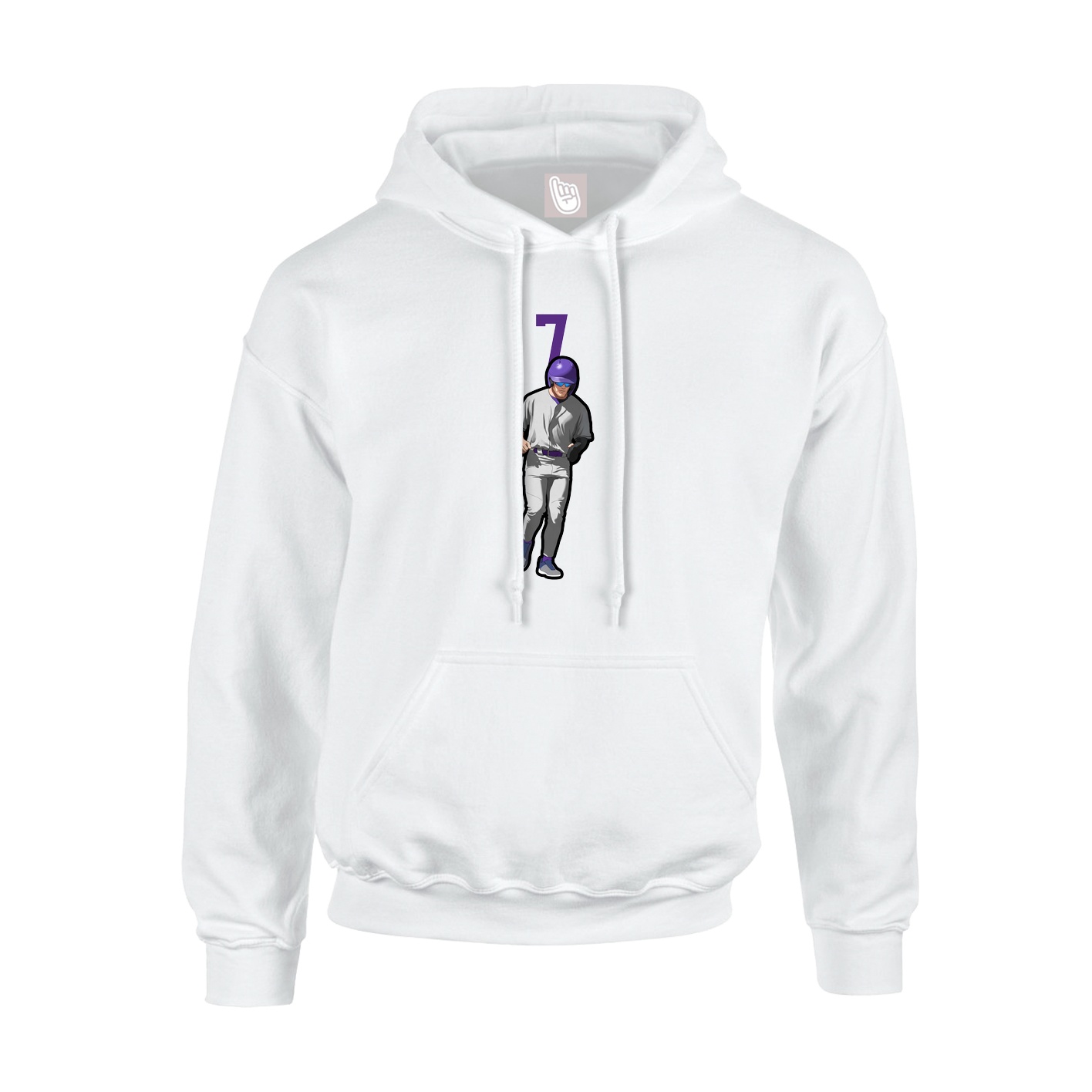 Youth Hoodie — Number Top in White