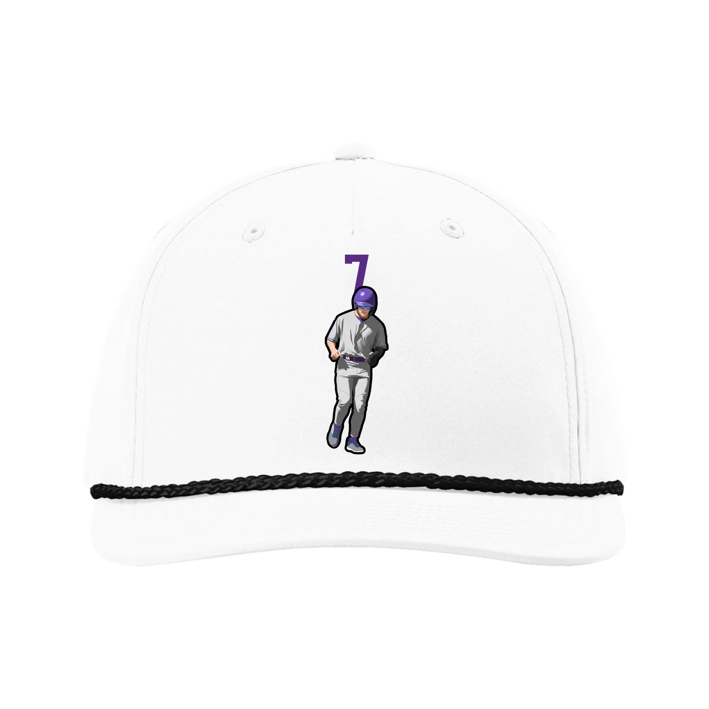 Five-Panel Classic Rope Cap — Number Top in White