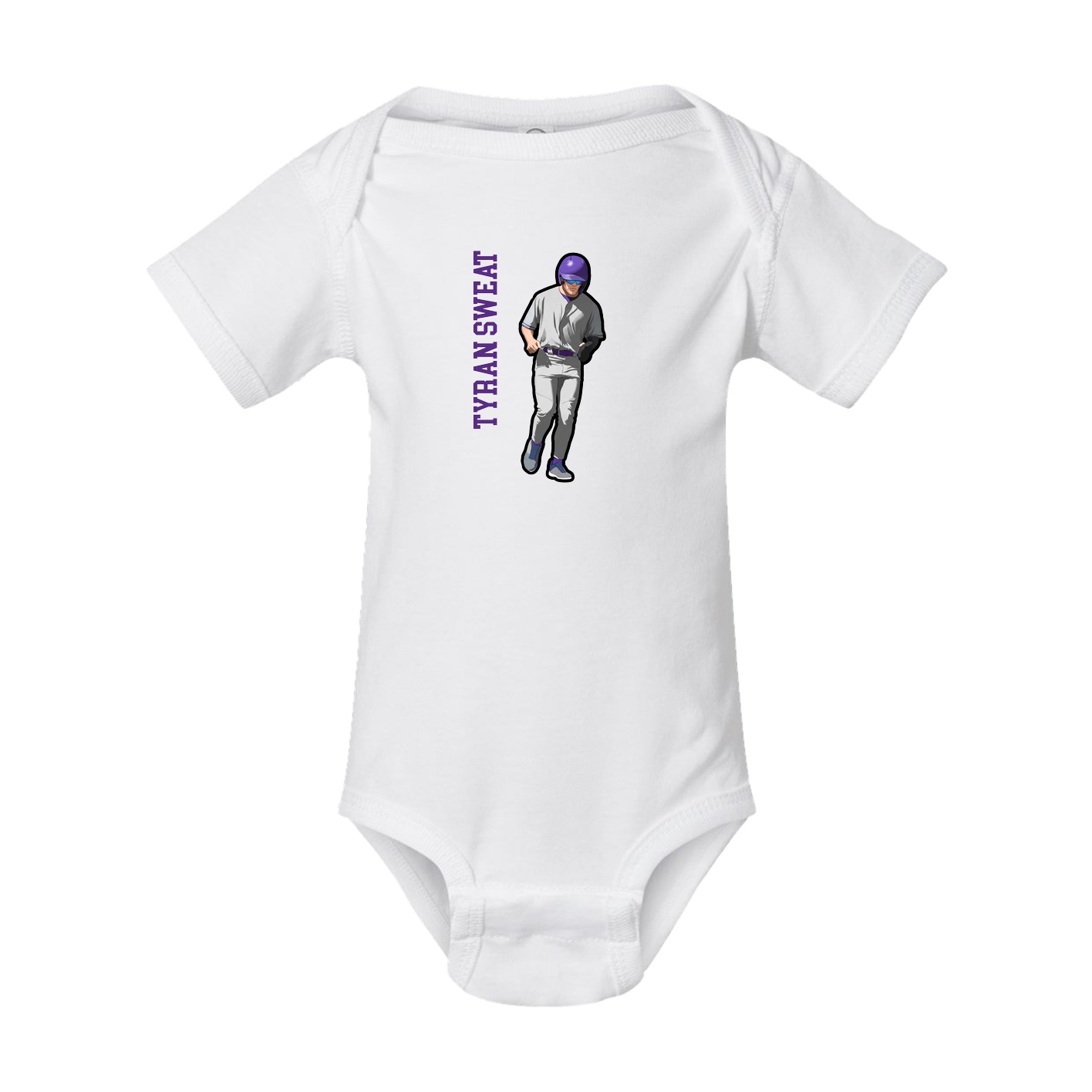 Baby Onesie — Name Vertical in White