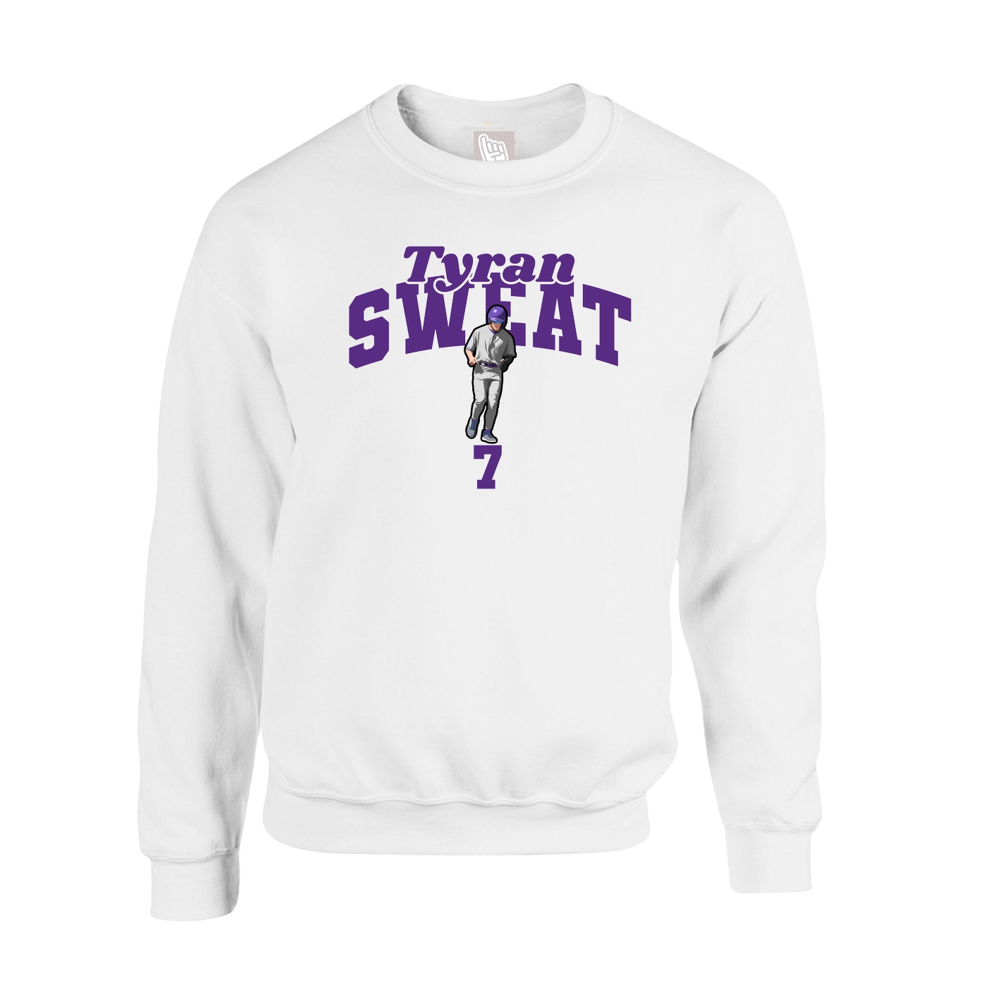 Fleece Crew — Signature Arch in White