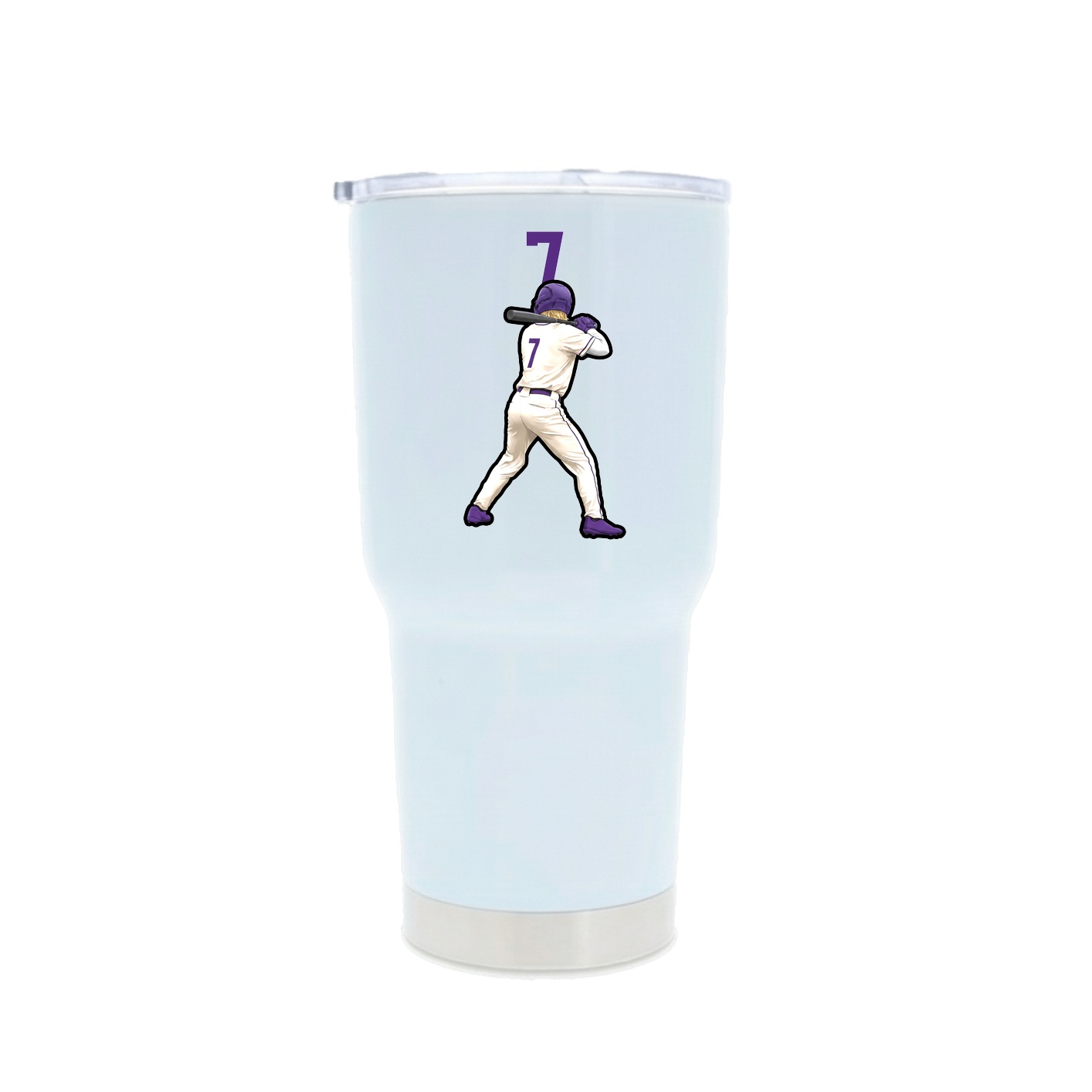 30oz Stainless Steel Tumbler — Number Top in White