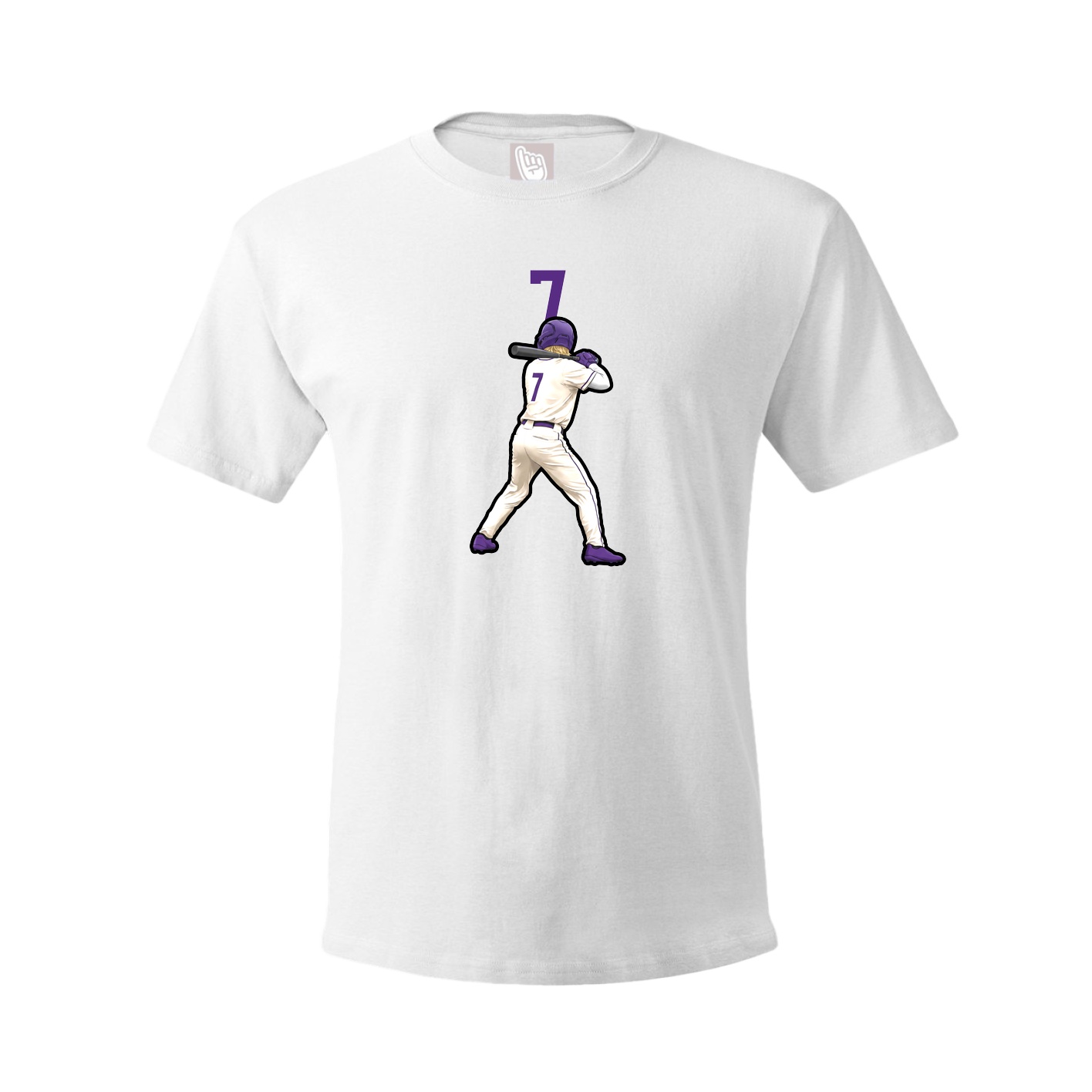 Youth Tee — Number Top in White