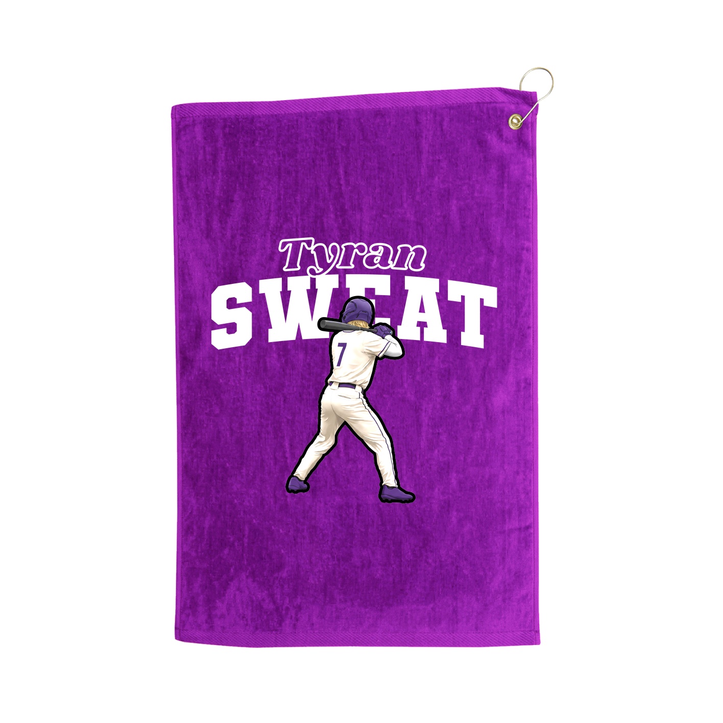 Golf Towel — Name Arch in Purple