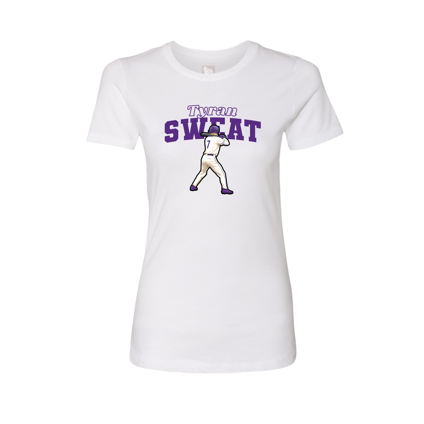 Fitted Women's Tee — Name Arch in White