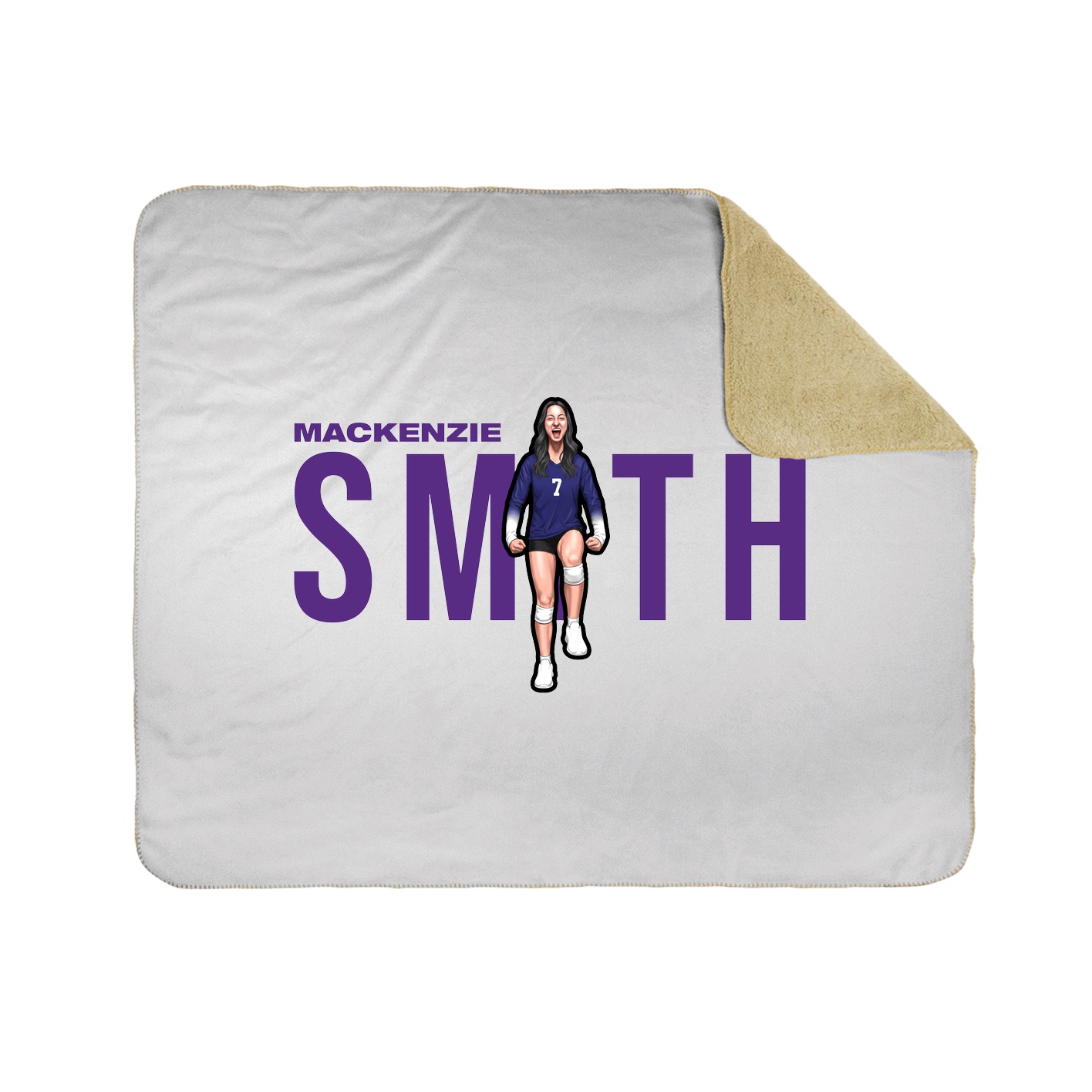 Throw Blanket — Player Name in White