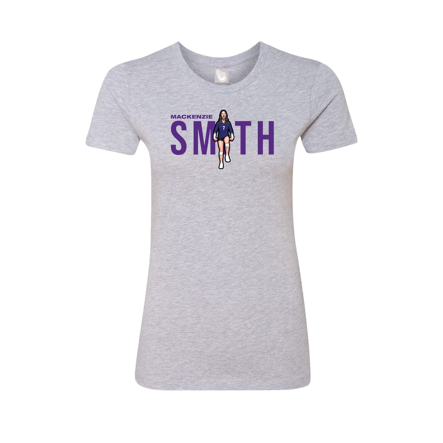 Fitted Women's Tee — Player Name in Grey