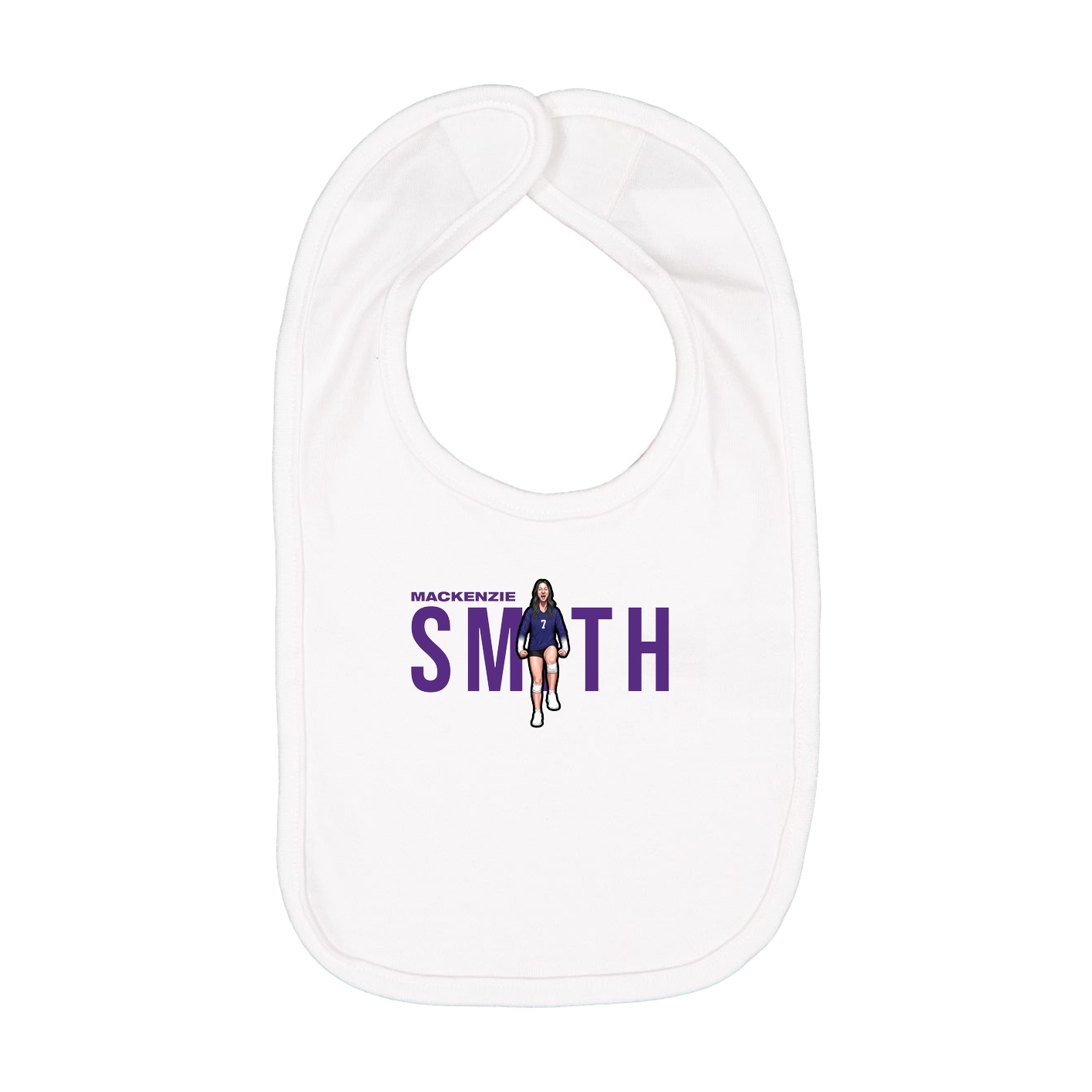 Infant Bib — Player Name in White