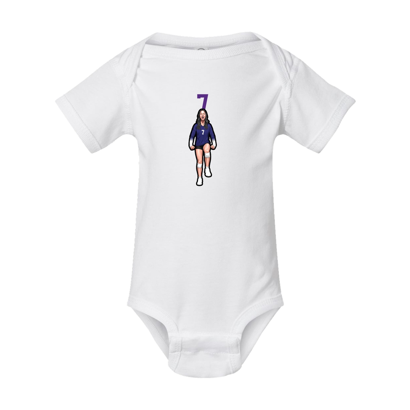 Baby Onesie — Number Top in White
