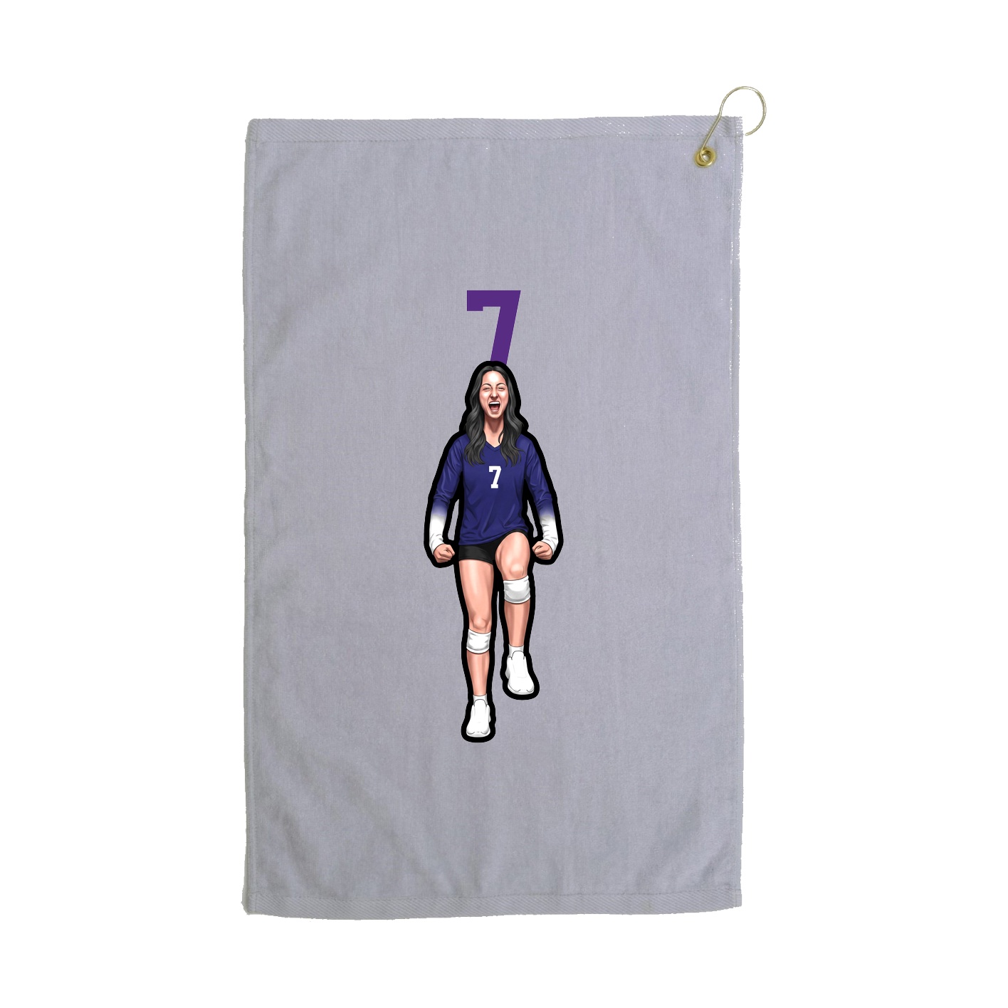 Golf Towel — Number Top in Grey