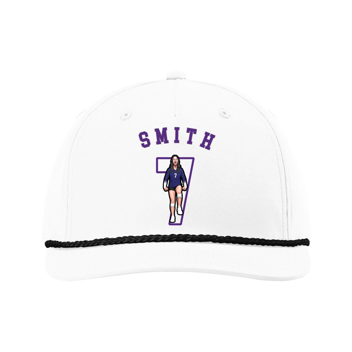 Five-Panel Classic Rope Cap — Shirsey Arch in White