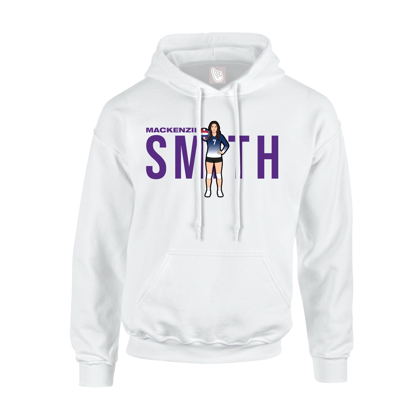 Youth Hoodie — Player Name in White
