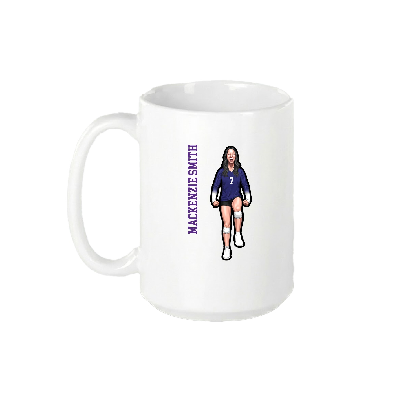 15oz Coffee Mug — Name Vertical in White