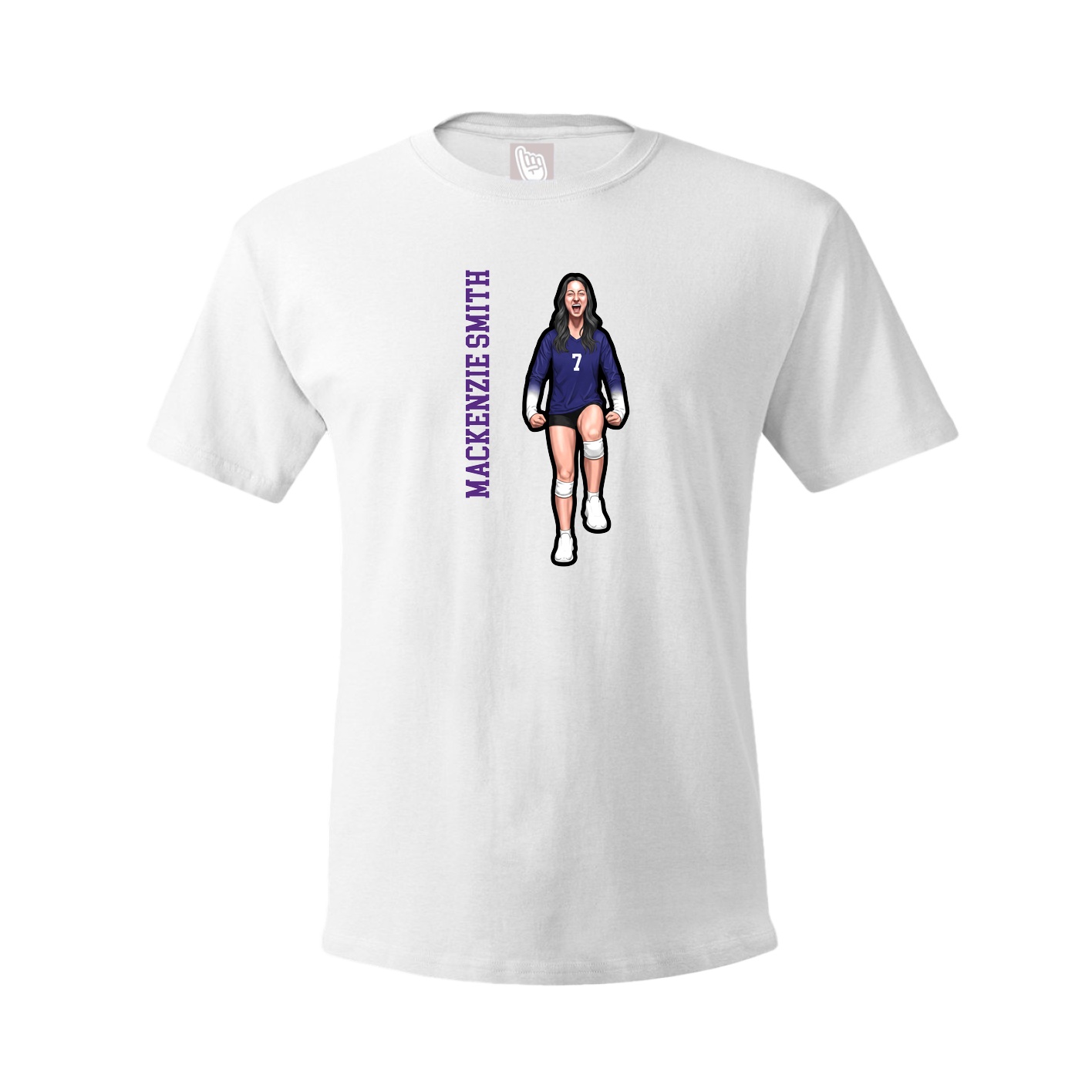 Tee — Name Vertical in White