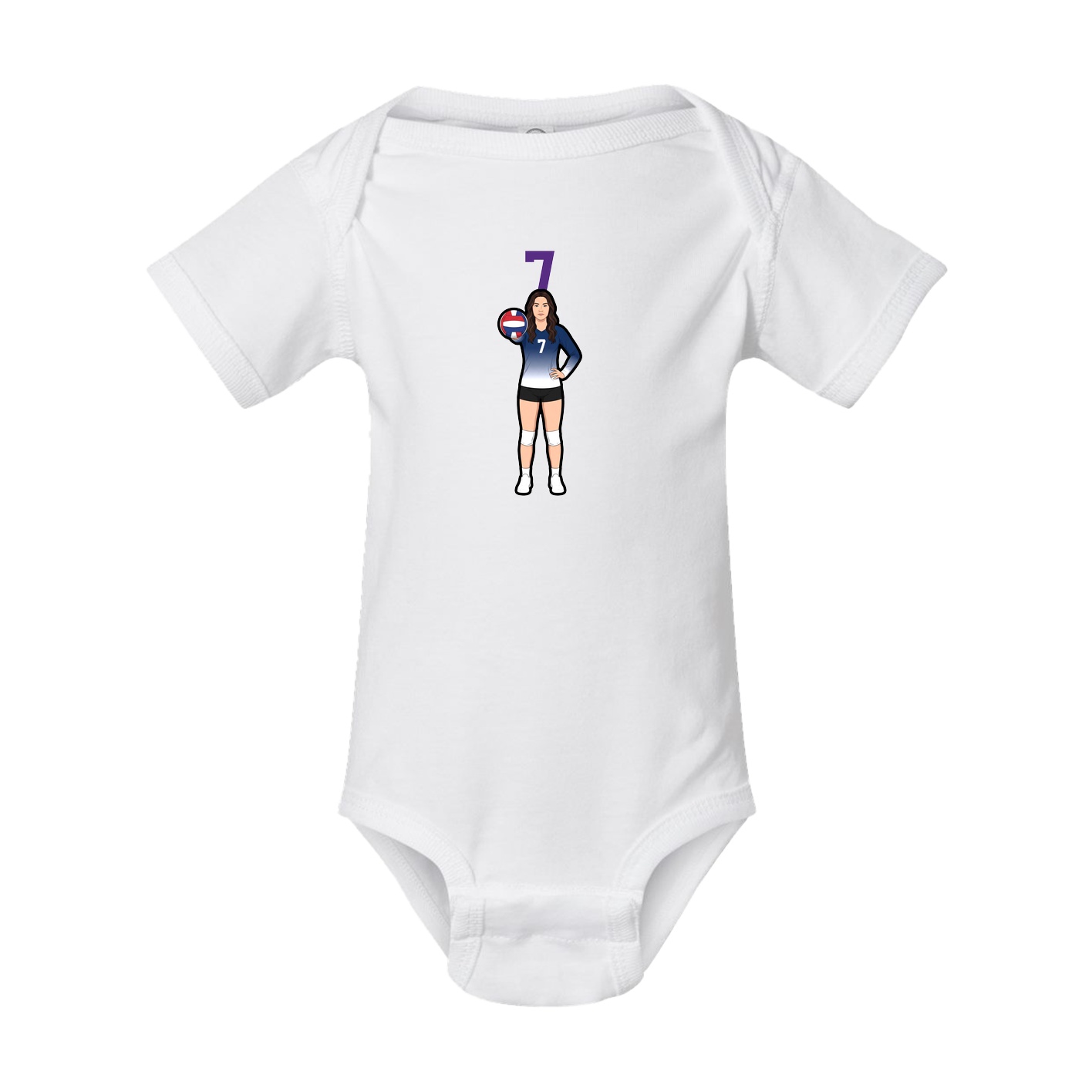 Baby Onesie — Number Top in White