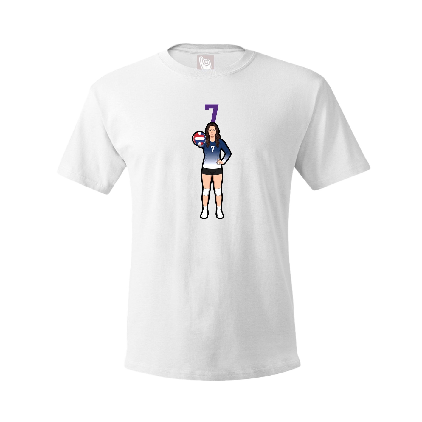 Youth Tee — Number Top in White