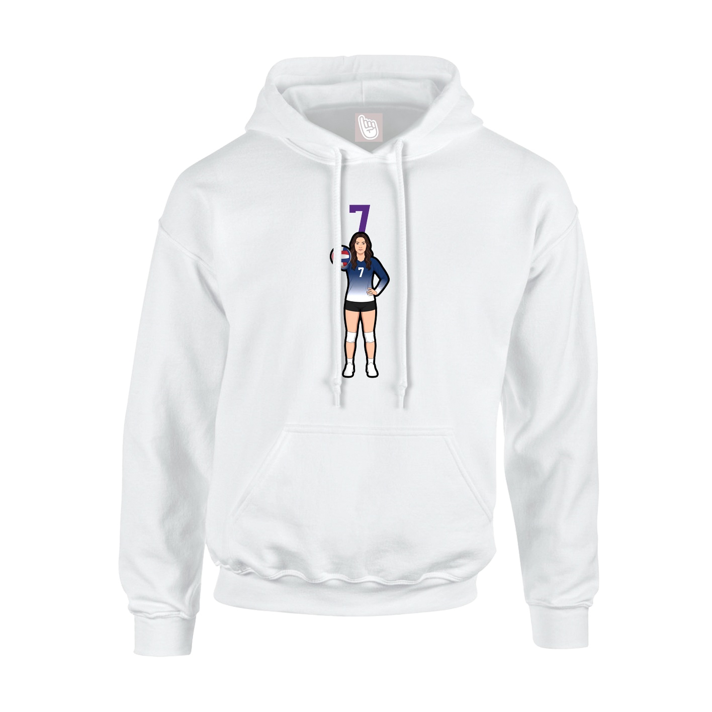Hoodie — Number Top in White