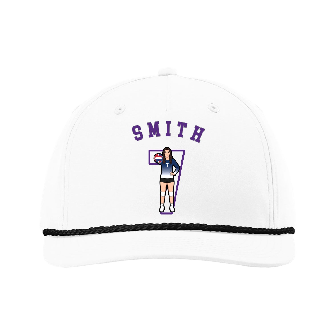 Five-Panel Classic Rope Cap — Shirsey Arch in White