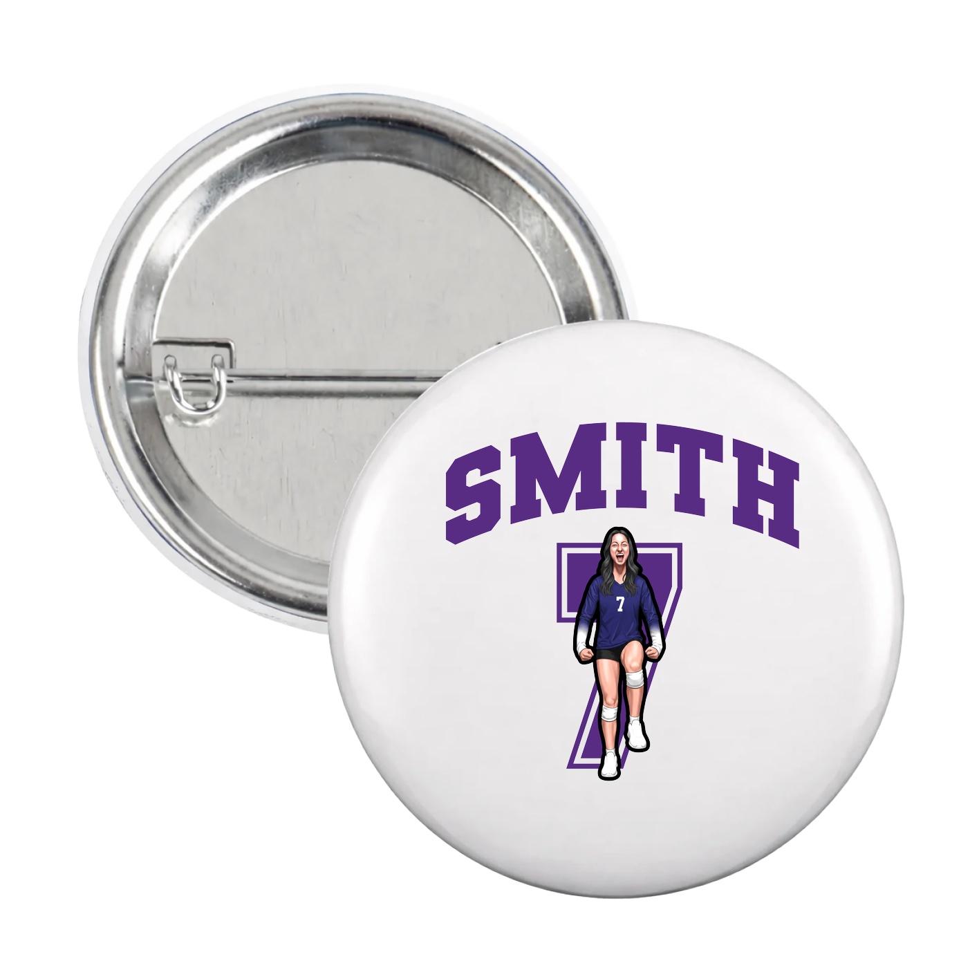 Game Day Button — Number in White