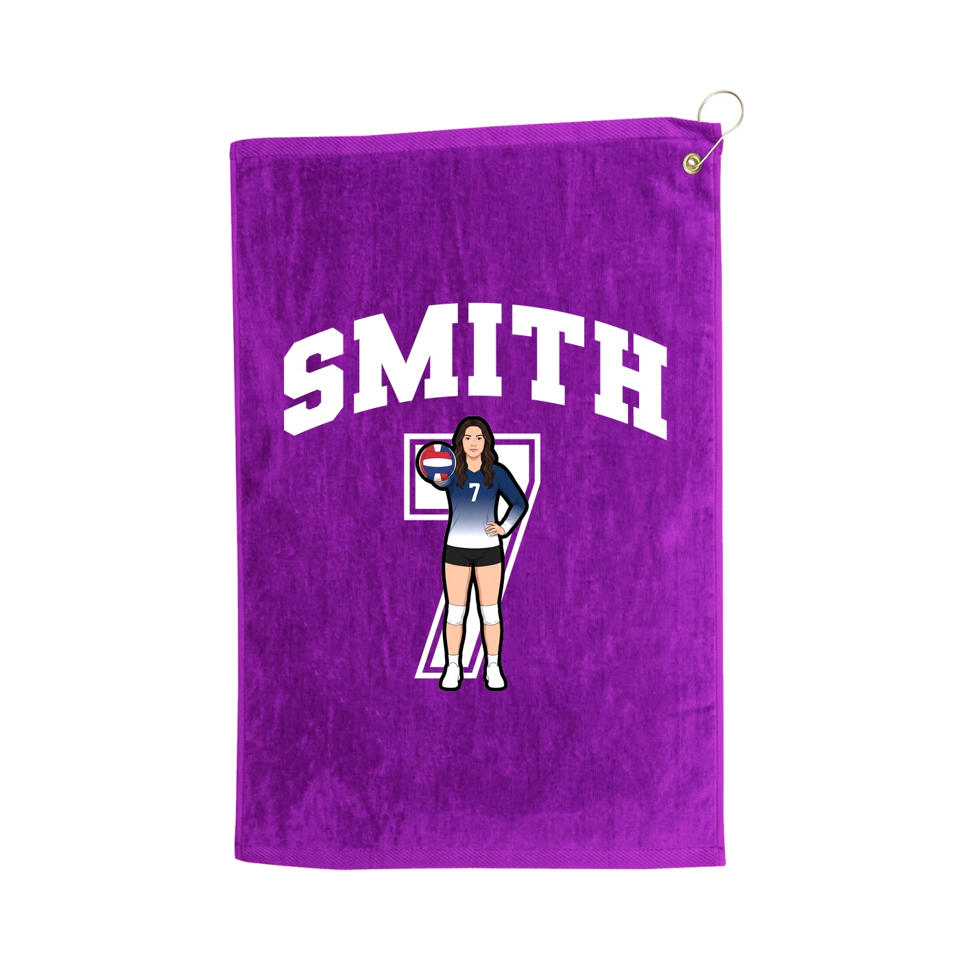 Golf Towel — Number in Purple