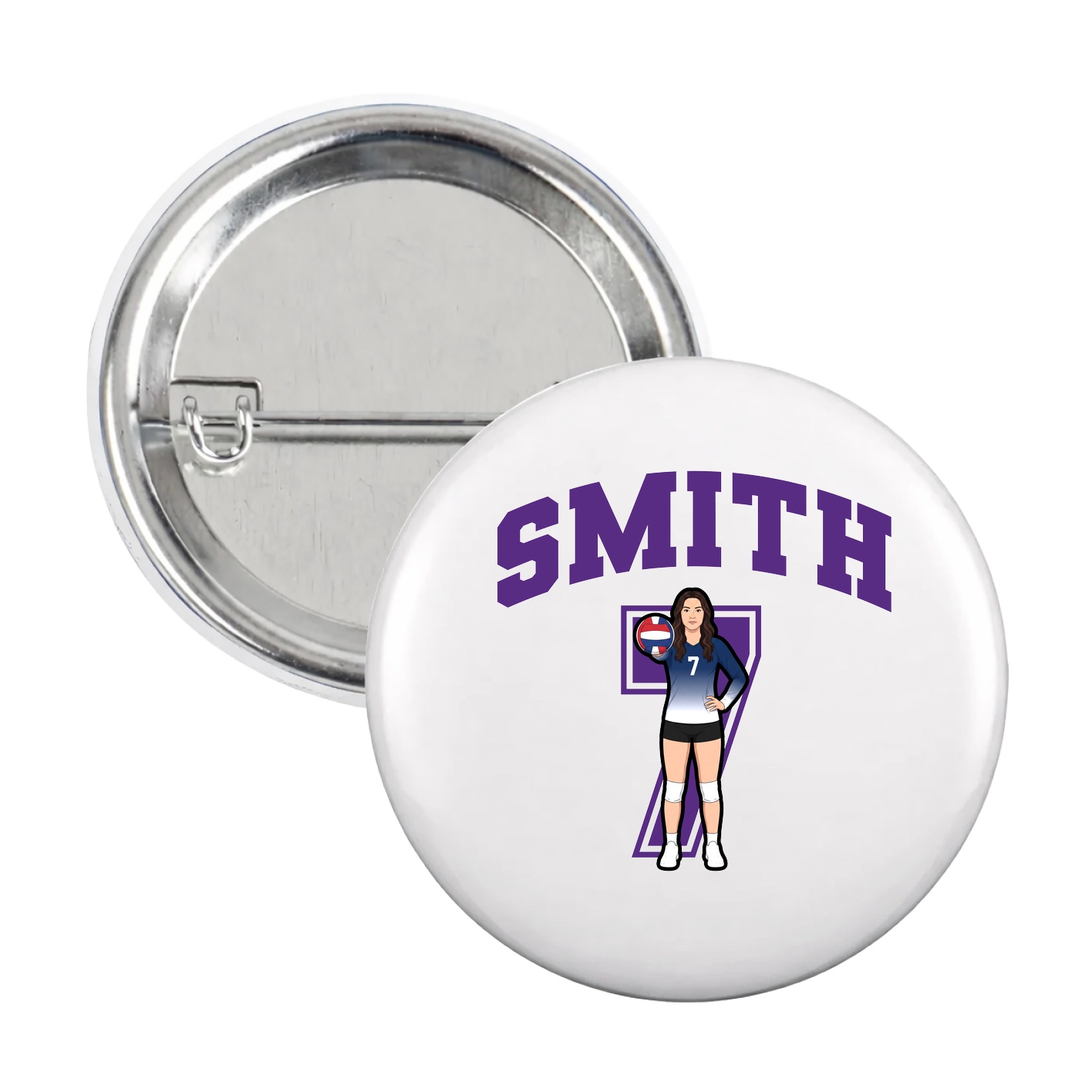 Game Day Button — Number in White