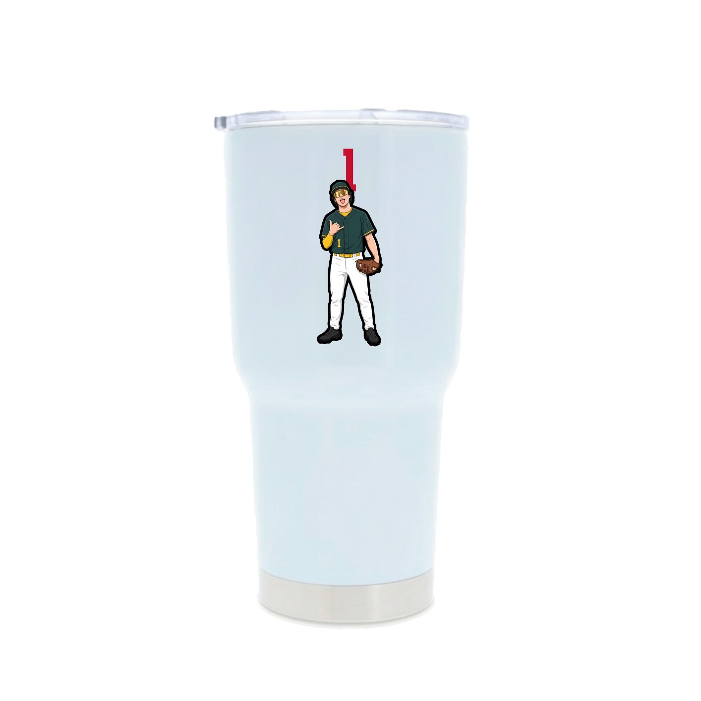 30oz Stainless Steel Tumbler — Number Top in White