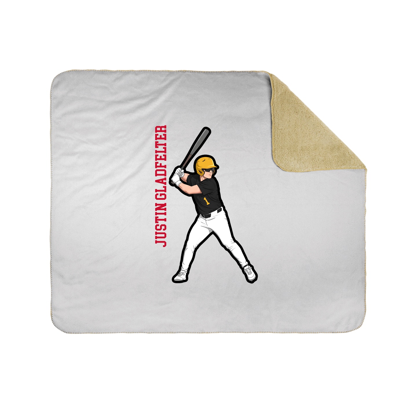 Throw Blanket — Name Vertical in White