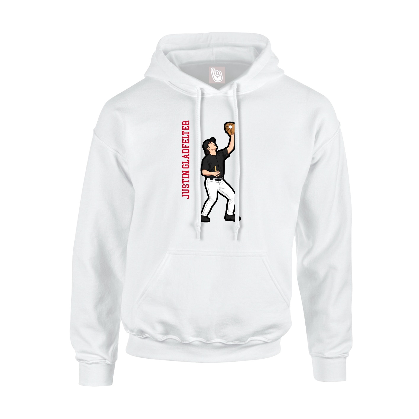 Youth Hoodie — Name Vertical in White