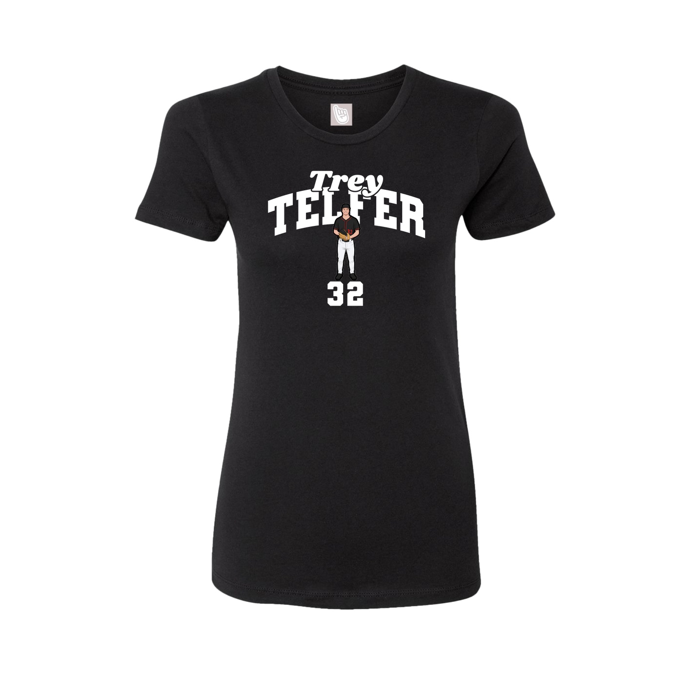 Fitted Women's Tee — Signature Arch in Black