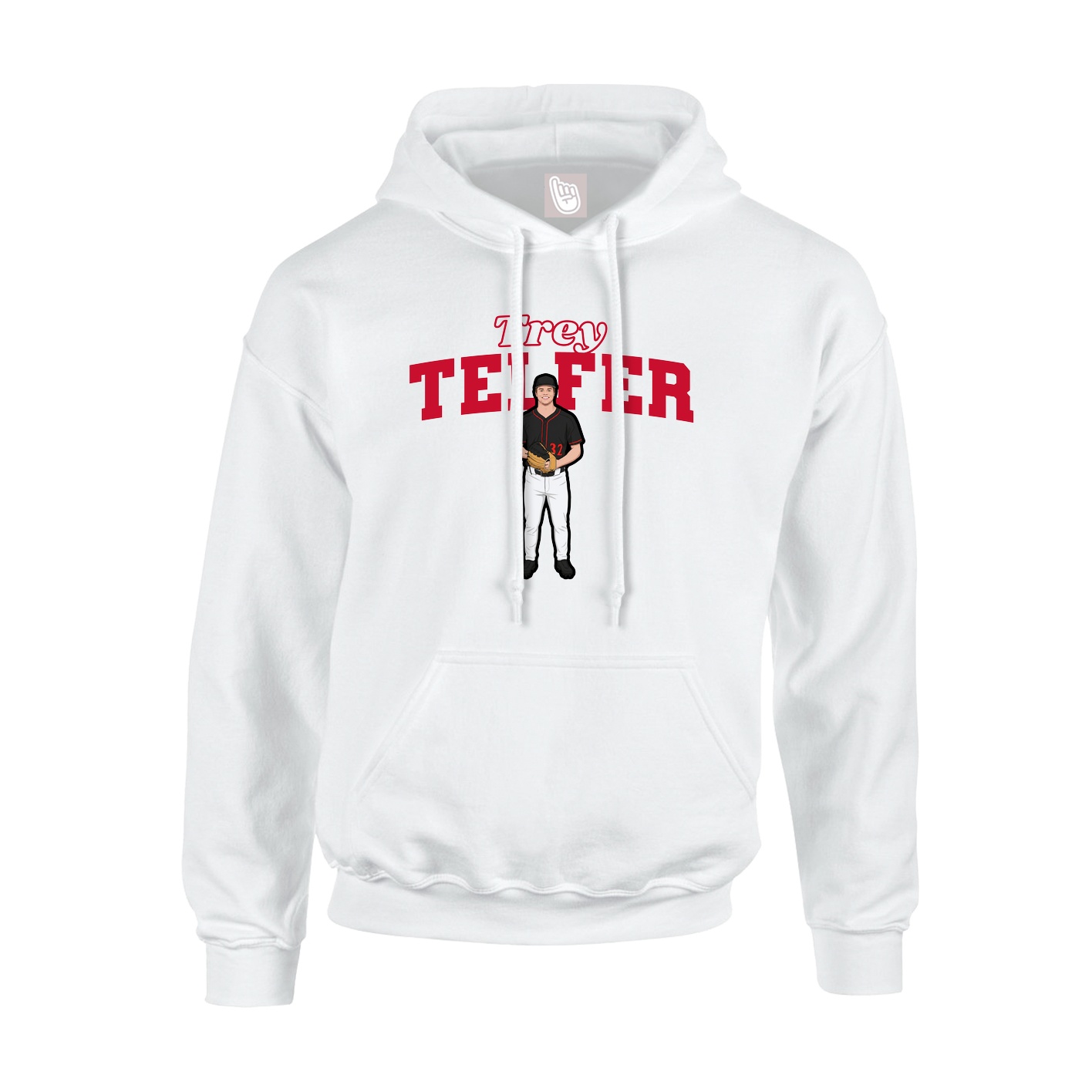 Hoodie — Name Arch in White