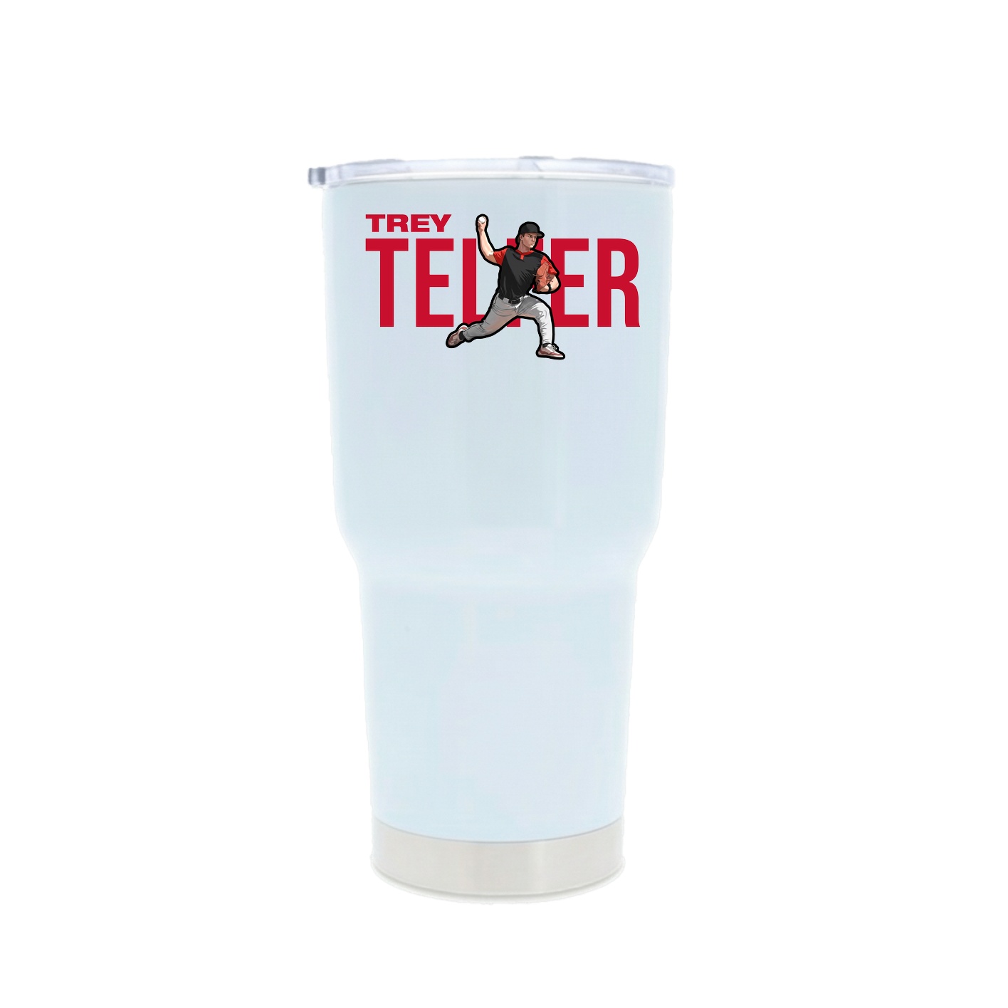 30oz Stainless Steel Tumbler — Player Name in White