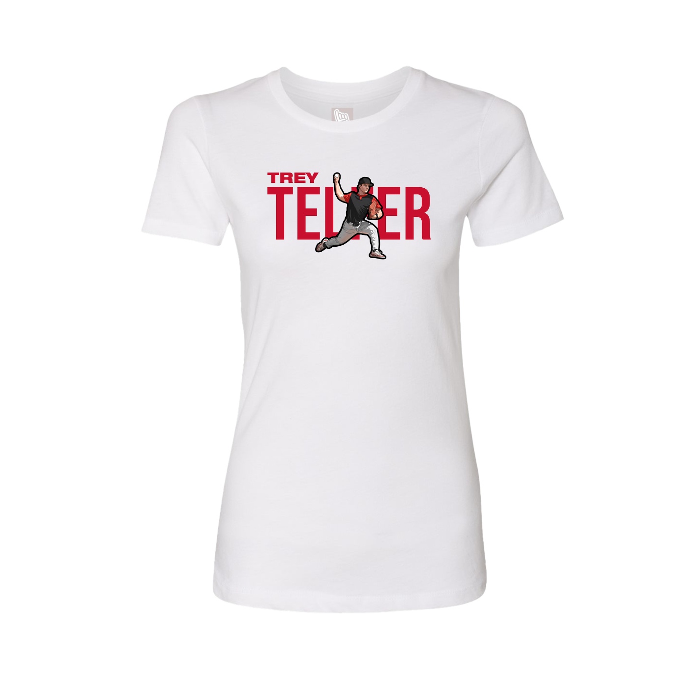 Fitted Women's Tee — Player Name in White