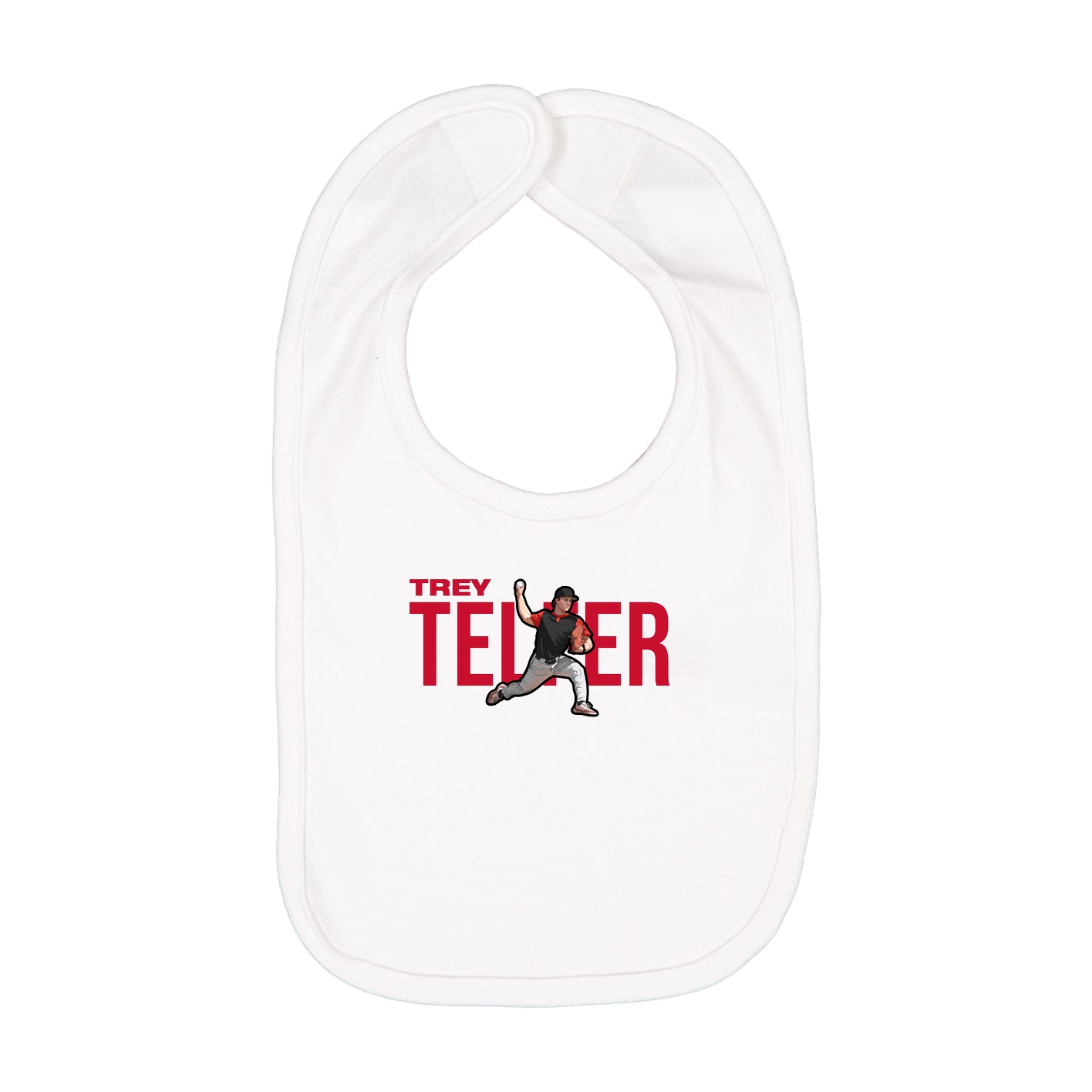 Infant Bib — Player Name in White