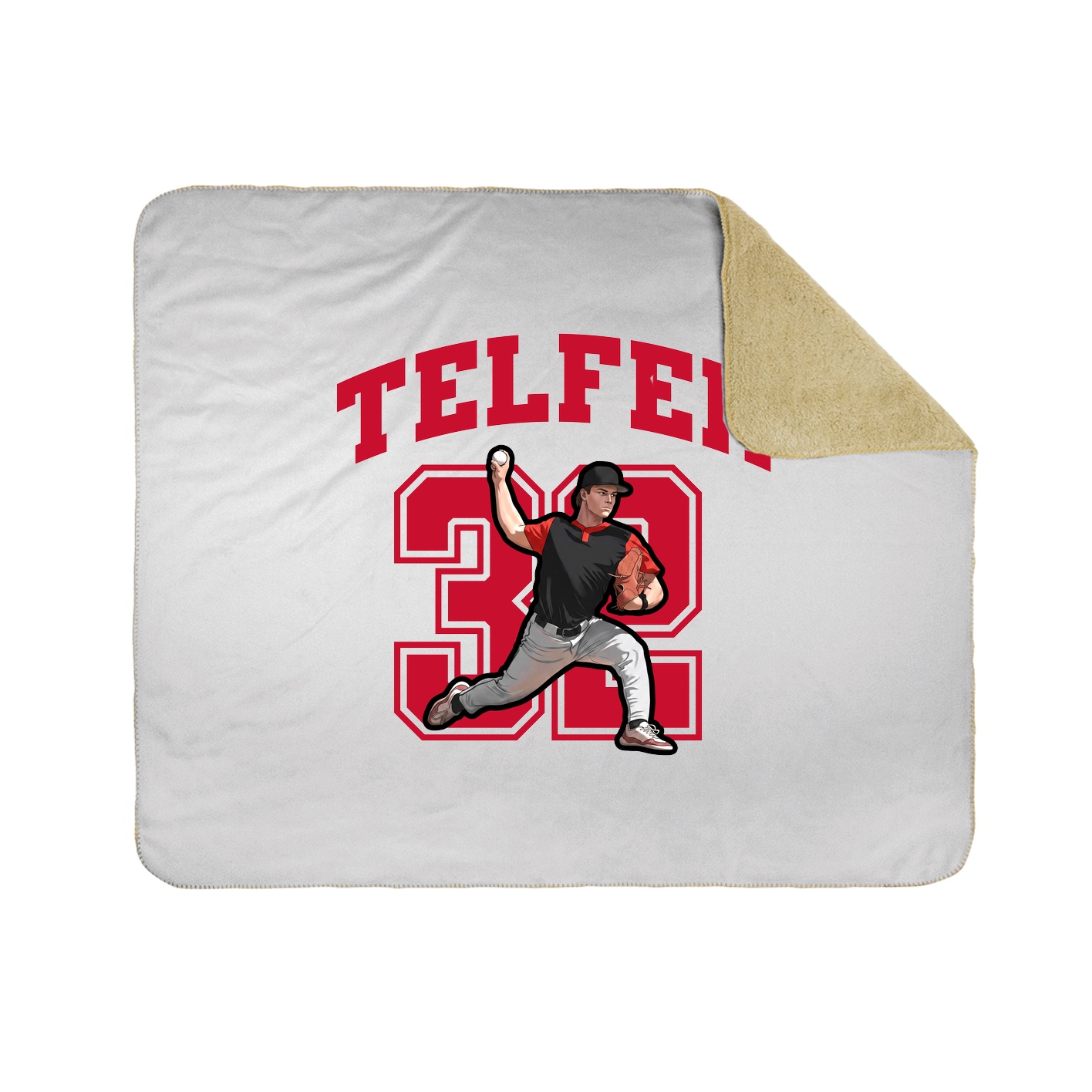 Throw Blanket — Number in White