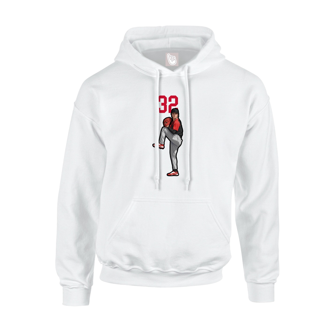 Youth Hoodie — Number Top in White