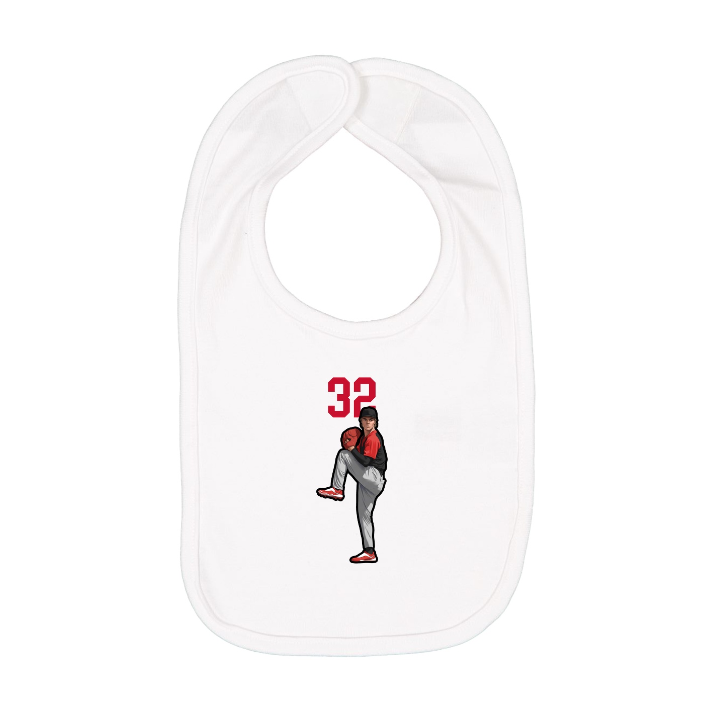 Infant Bib — Number Top in White