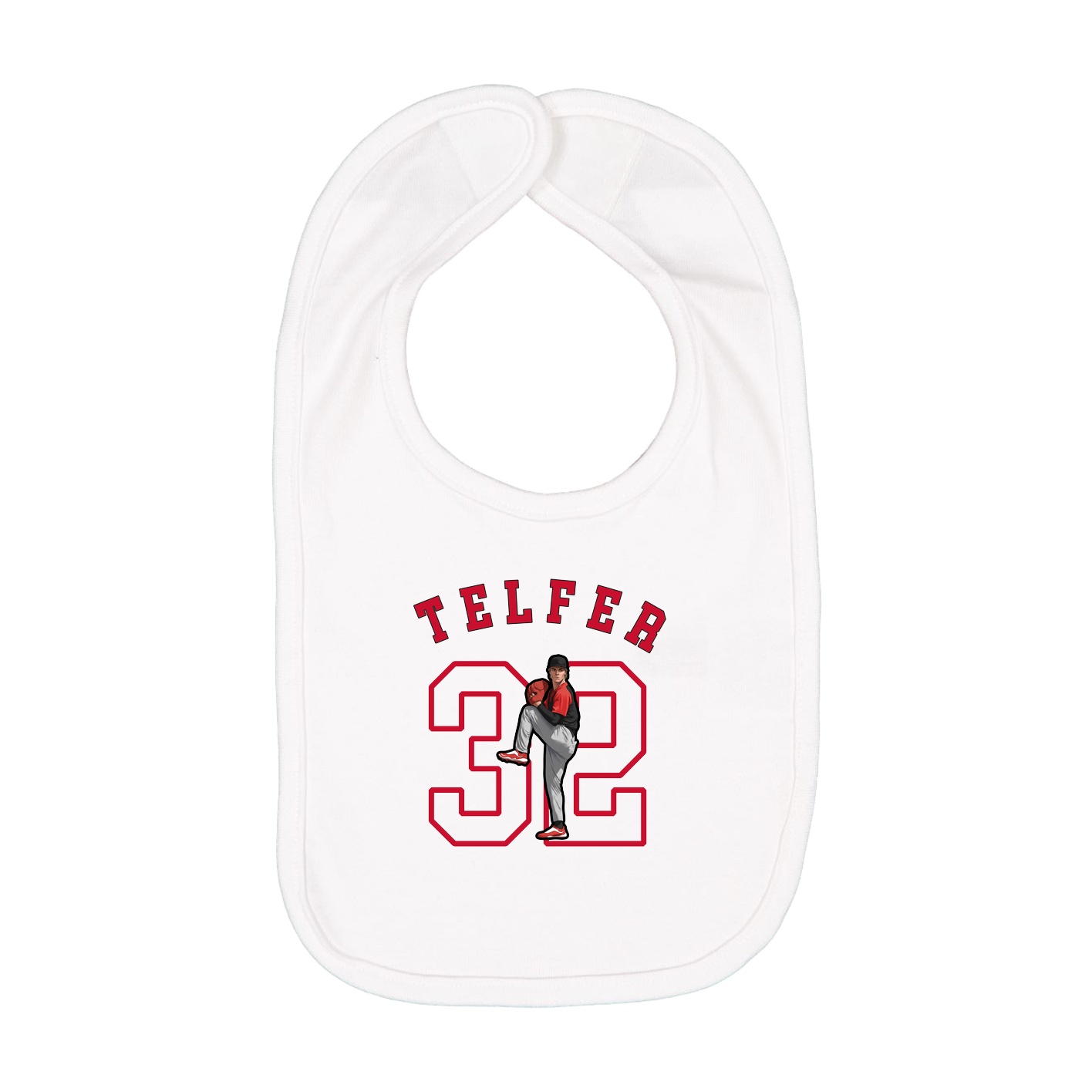 Infant Bib — Shirsey Arch in White